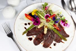 Meat with asparagus