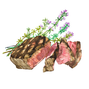Steak with thyme